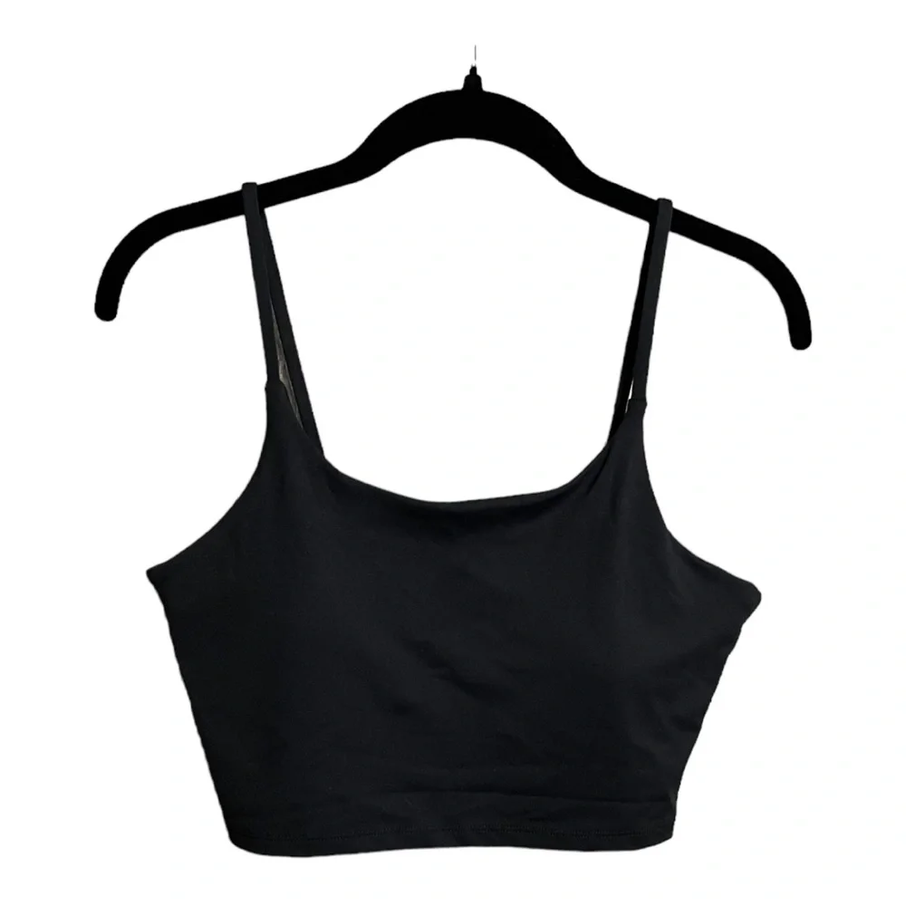 Halara Basic Padded Workout Cropped Tank Top in Black Size L NWT - Picture 1 of 5